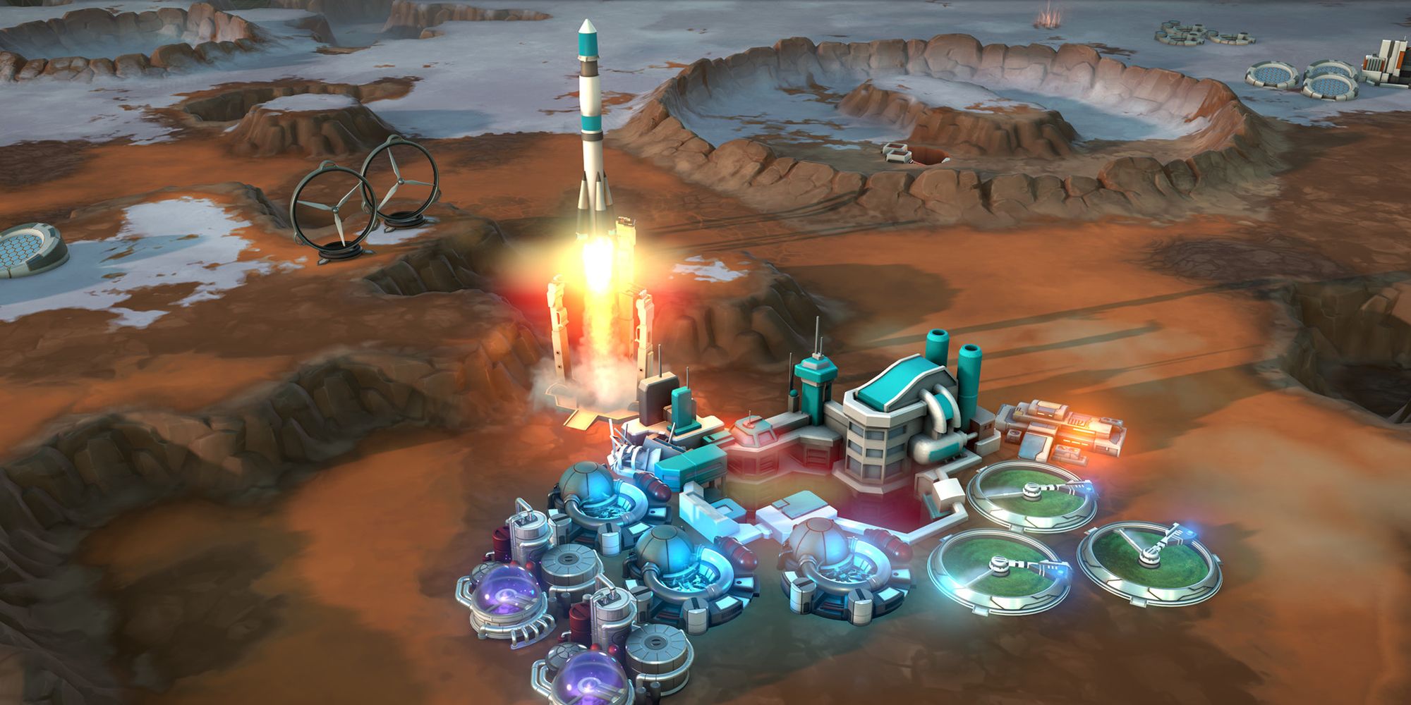 The Facility Launching A Rocket In Offworld Trading Company.