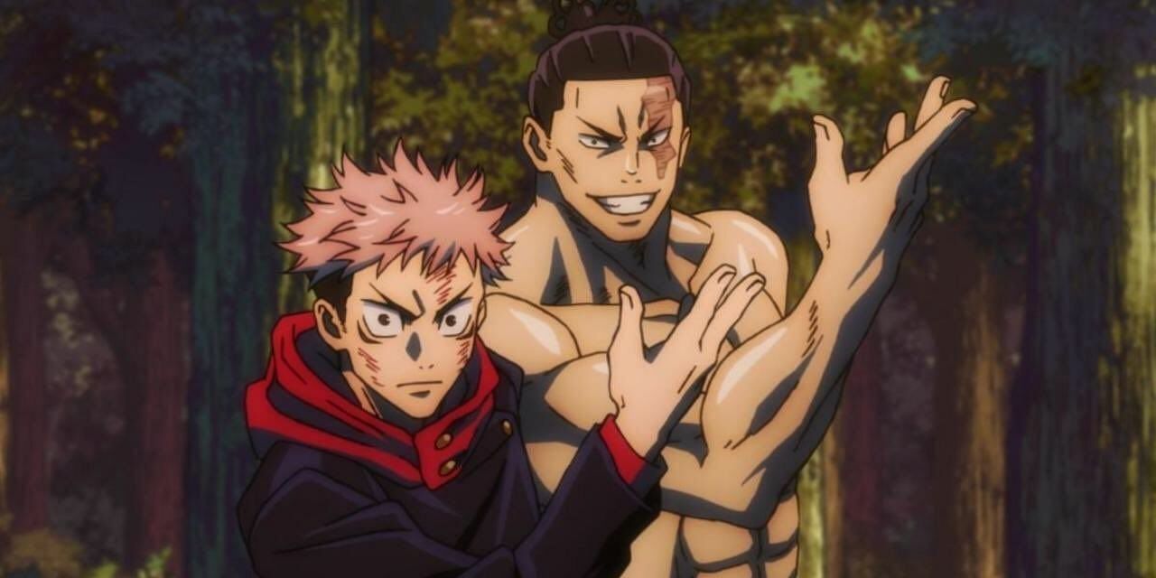 Itadori and Todo posing in Jujutsu Kaisen