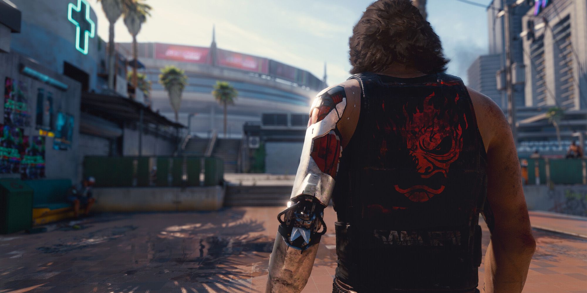 Johnny Silverhand walking in Cyberpunk 2077 