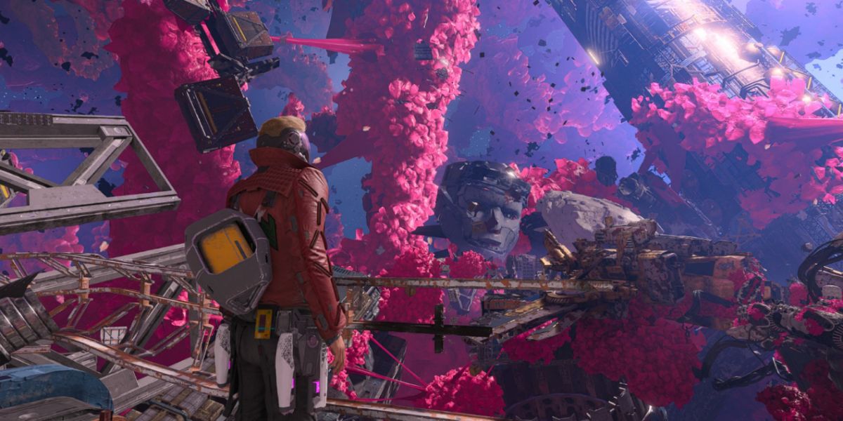 Guardians of the Galaxy screenshot of Star-Lord in the Quarantine Zone.