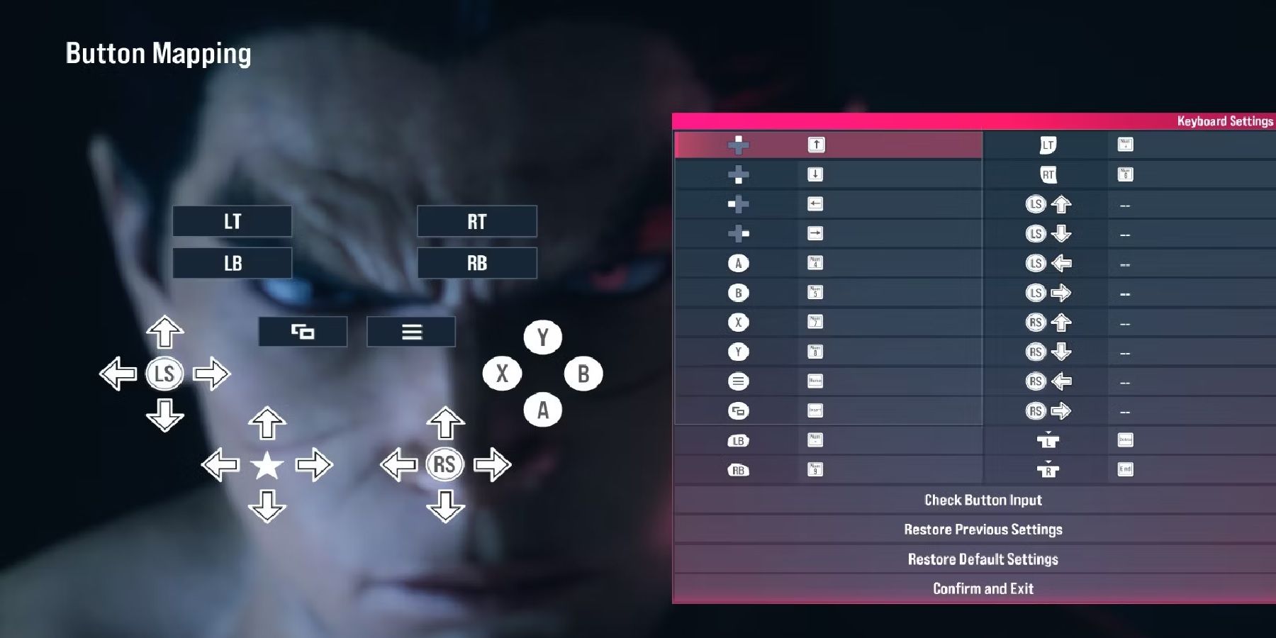 Tekken 8 - Controls Menu