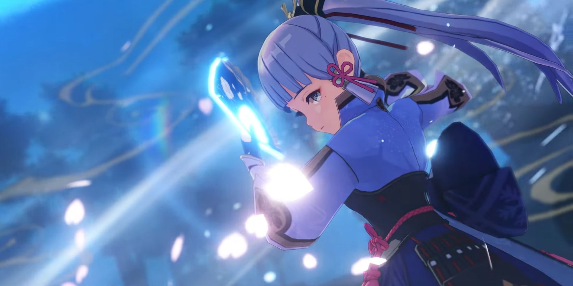 ayaka using cryo abilities.