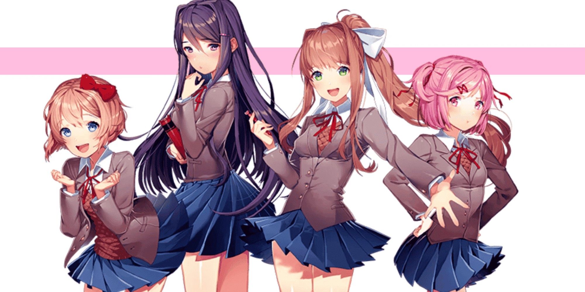 The main characters of Doki Doki Literature Club