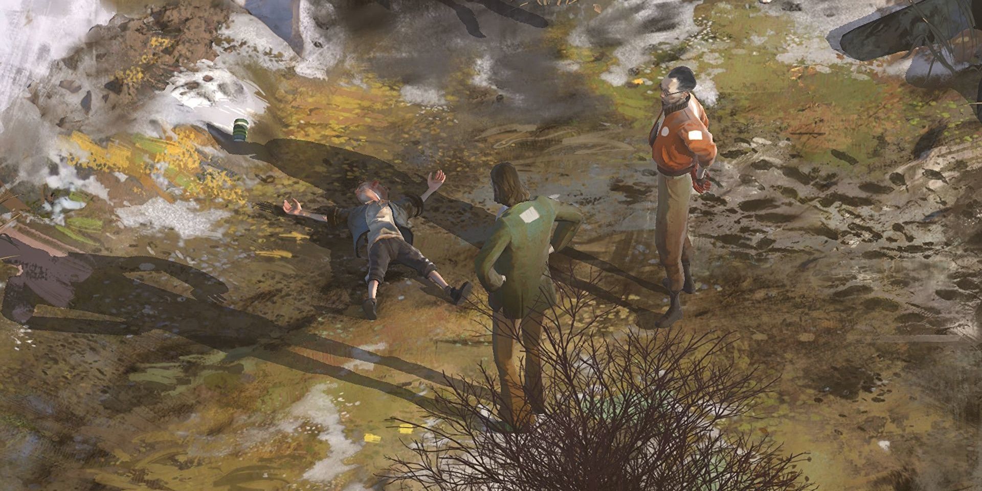 Cuno knocked out by the detective in Disco Elysium