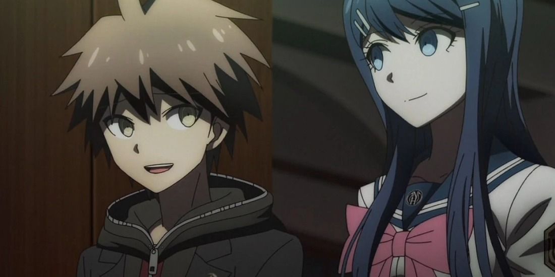 sayaka maizono and makoto naegi from the anime and game danganronpa