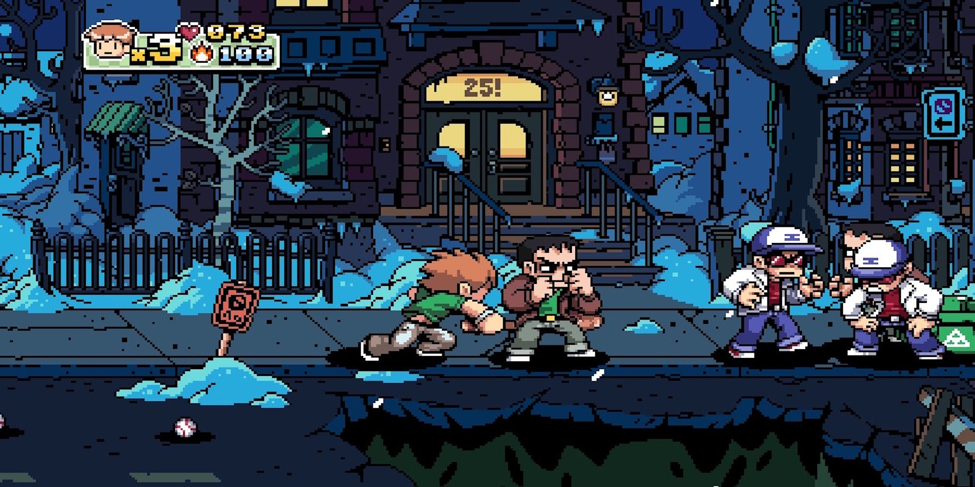 Fighting enemies in Scott Pilgrim vs. the World The Game