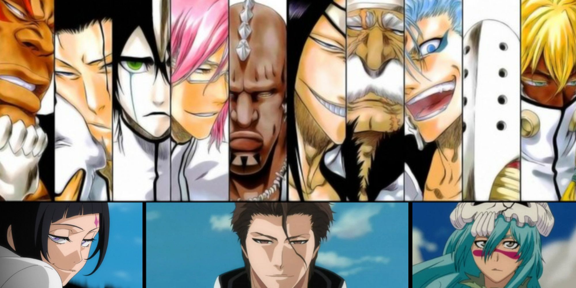 A split image of the Espada in Bleach