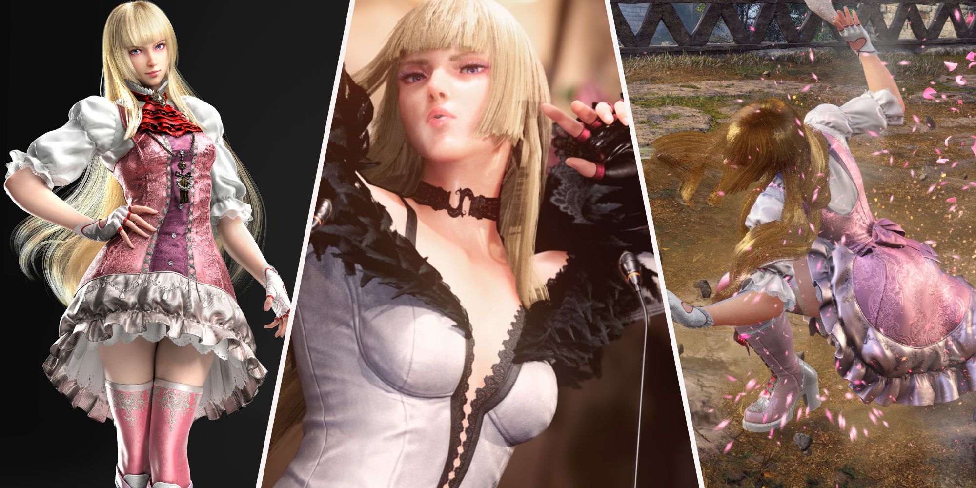 A collage of images of Lili from Tekken 8