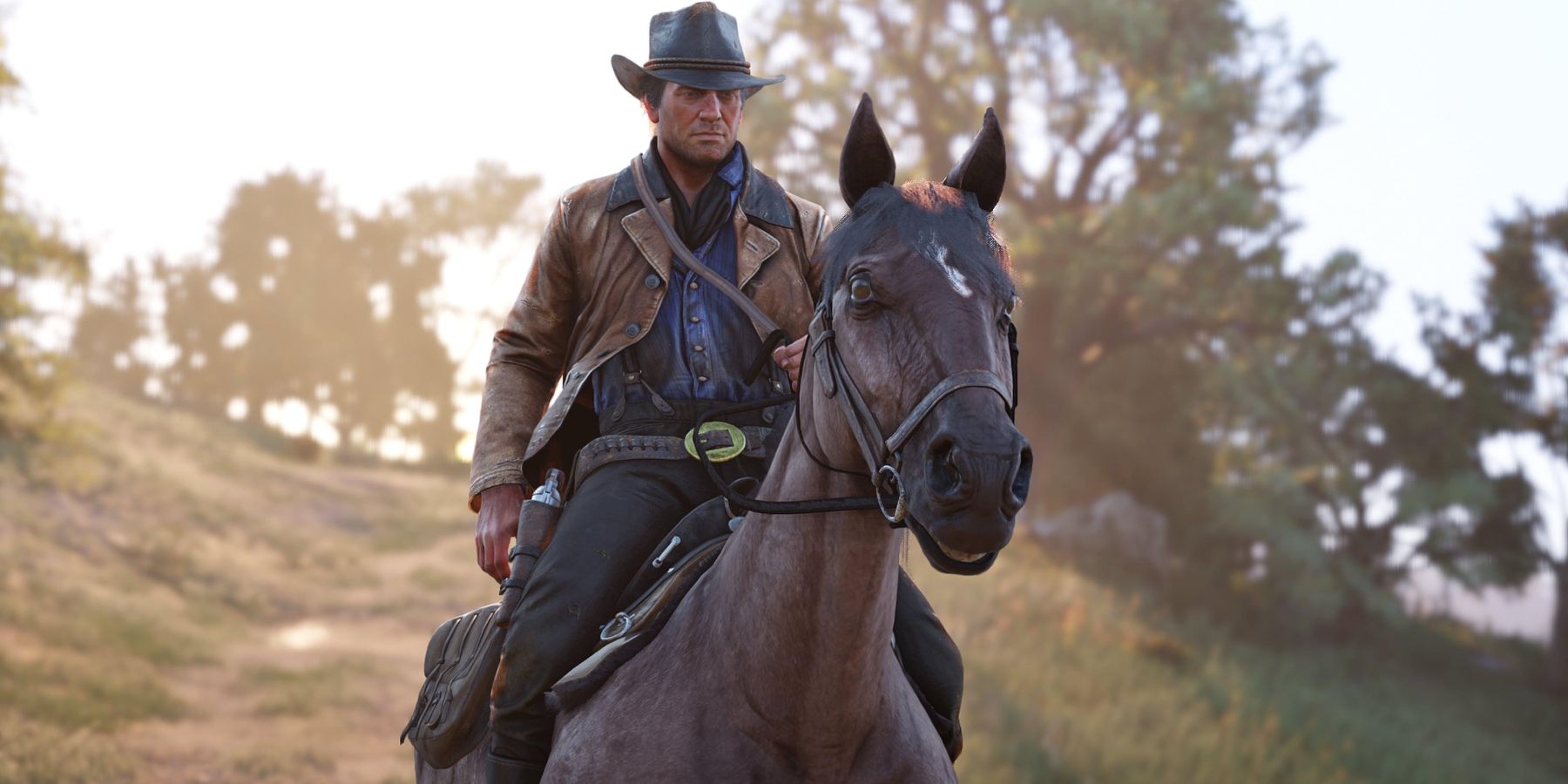 Arthur Morgan riding his horse