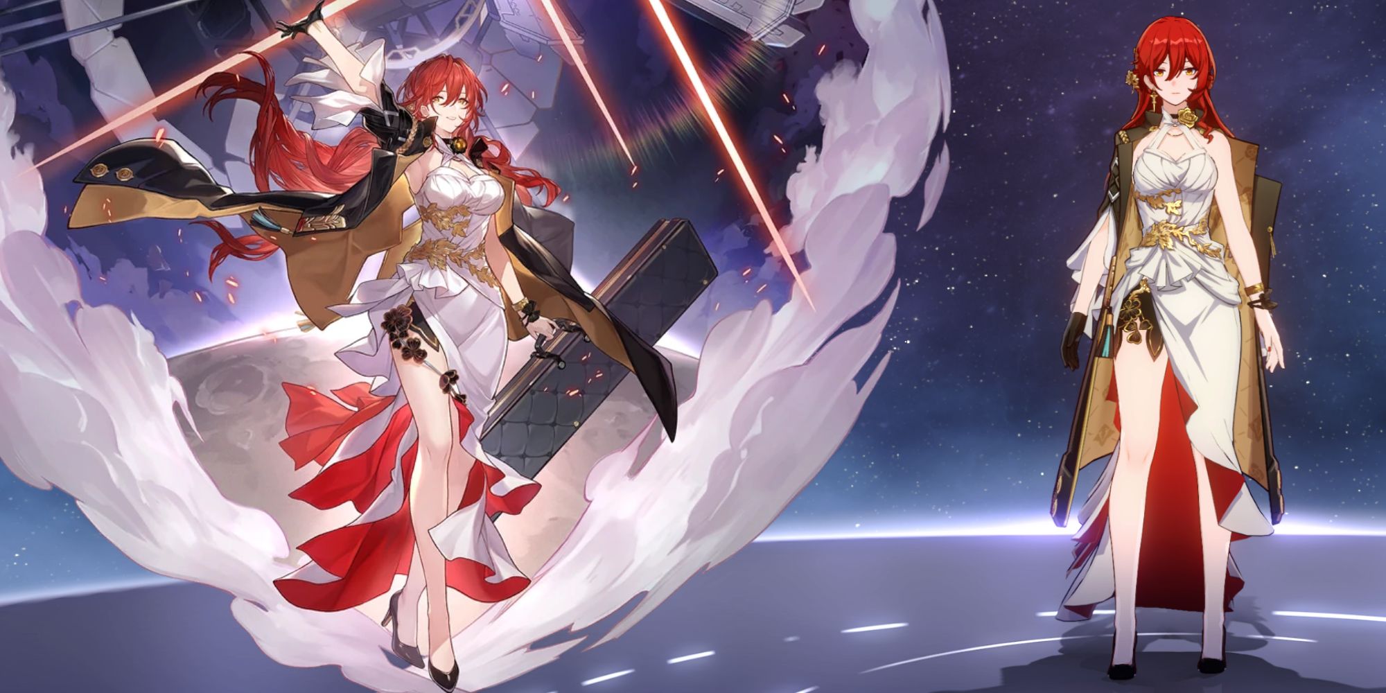 Himeko splash art over the character in the Honkai Star Rail game menu.