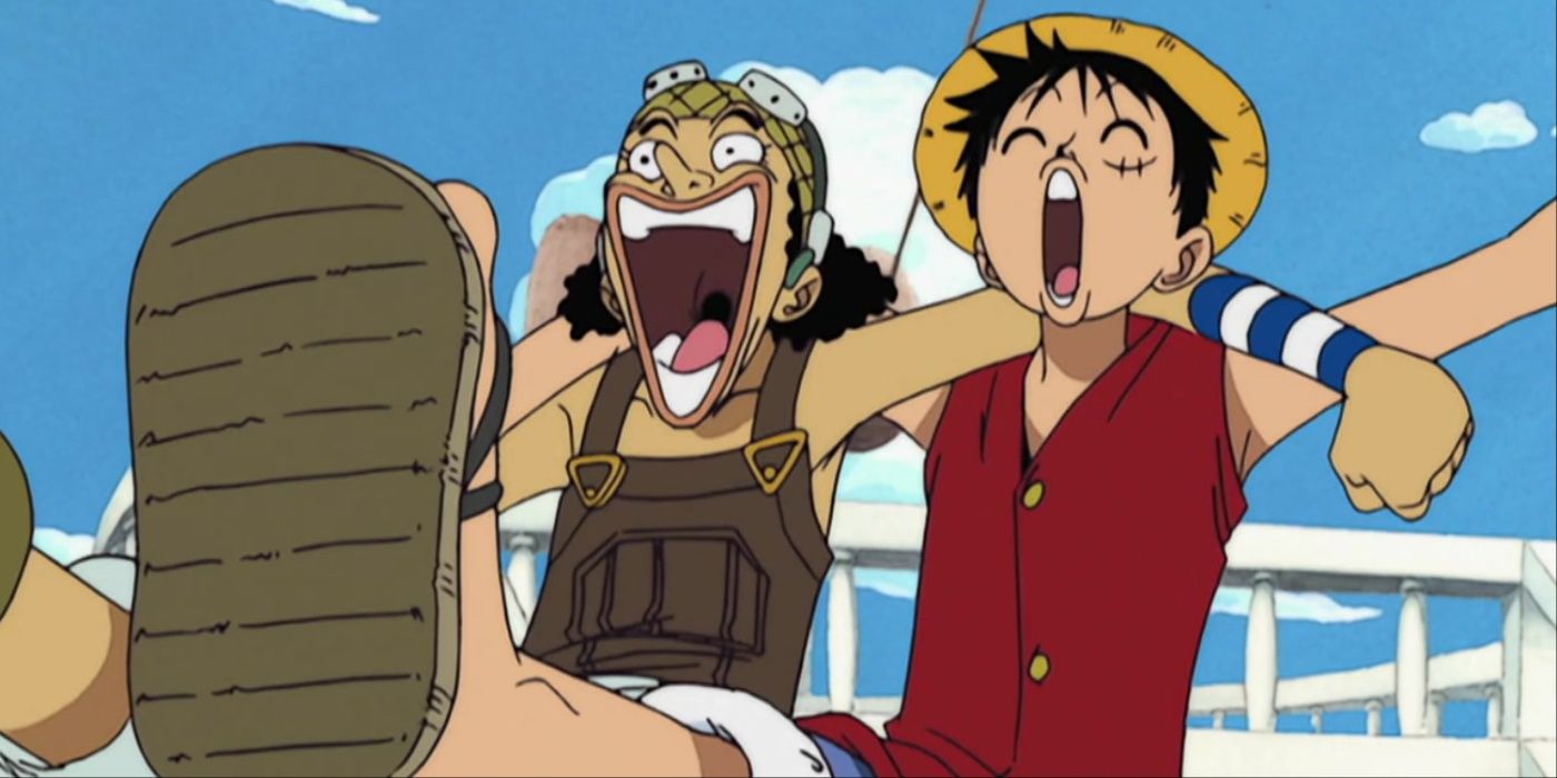 Usopp and Luffy Having Fun In The Going Merry In One Piece