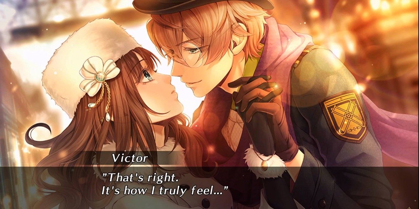 Victor and Cardia from Code Realize hold hands.