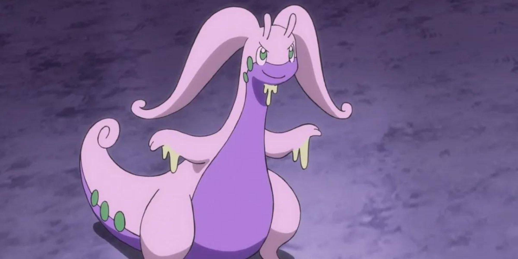 Goodra smiling mischievously. 