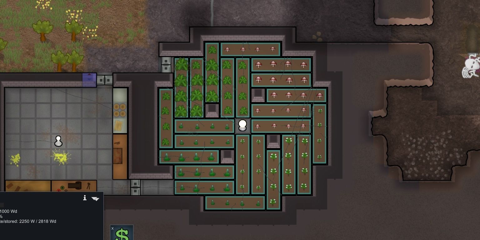 RimWorld Hydroponics Design within base