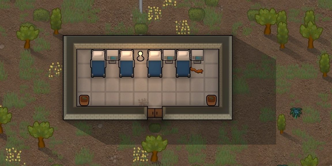 Hospital with hospital beds room in Rimworld