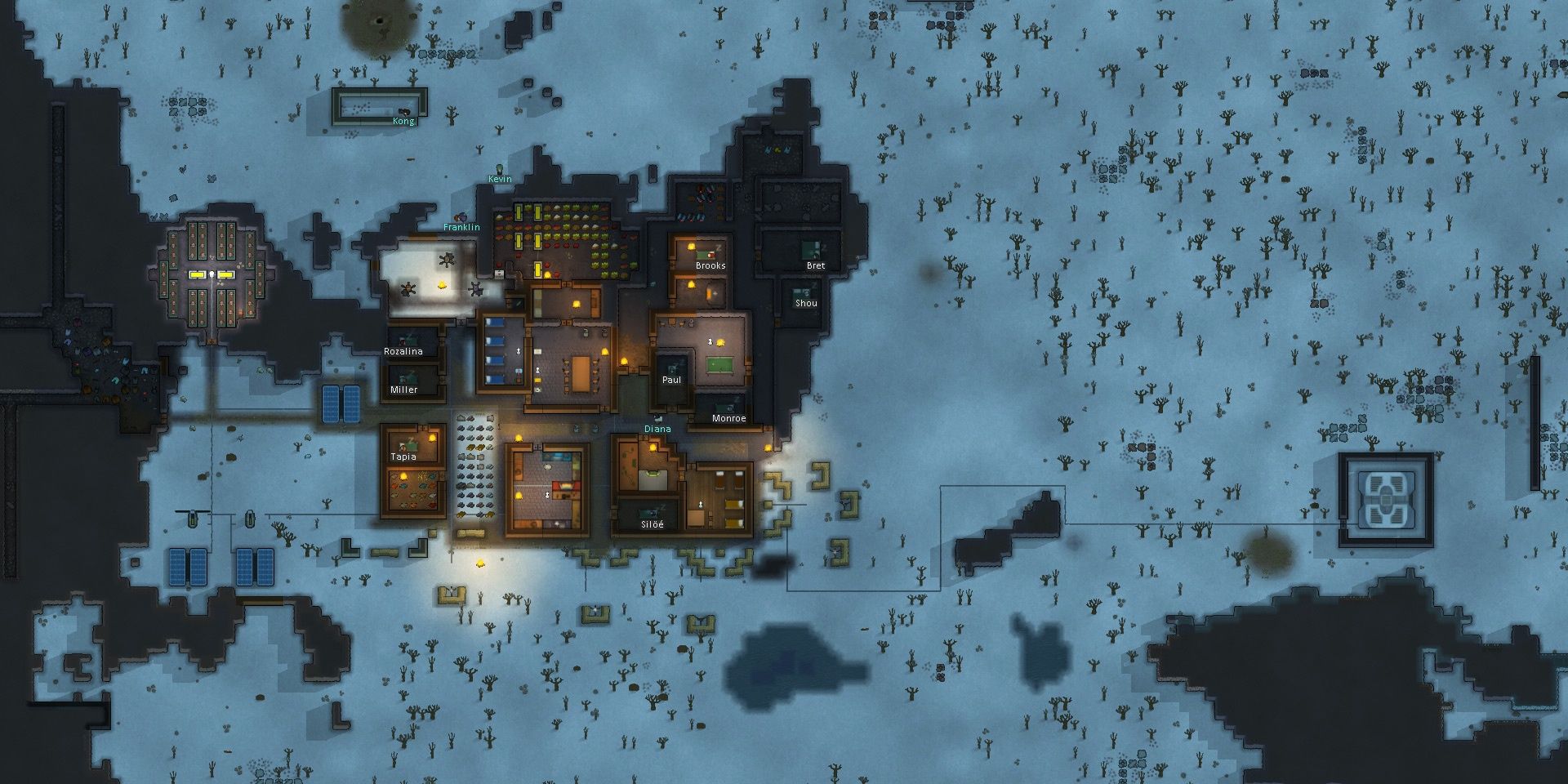 snow base torches in Rimworld