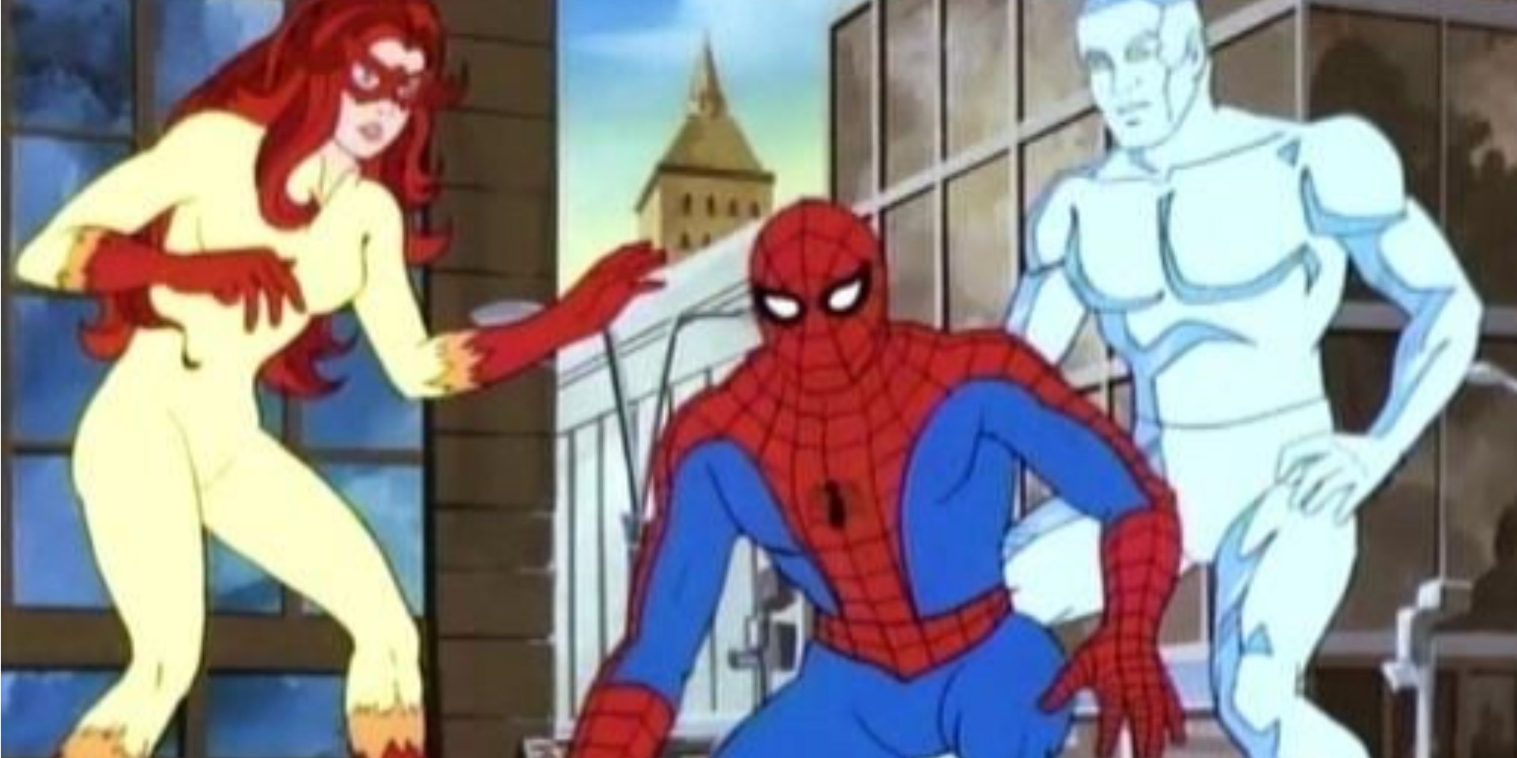 firesprite, ice man, spider-man