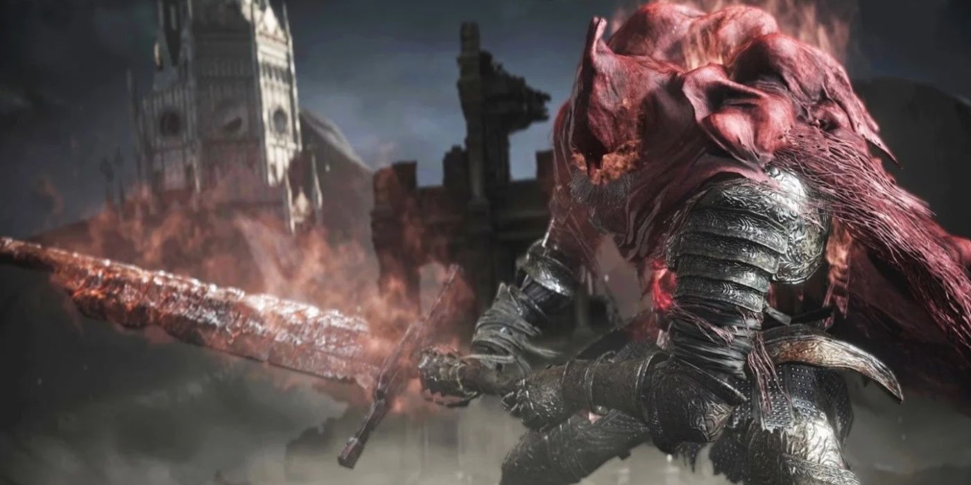 Dark Souls 3 Slave Knight Gael holding his greatsword