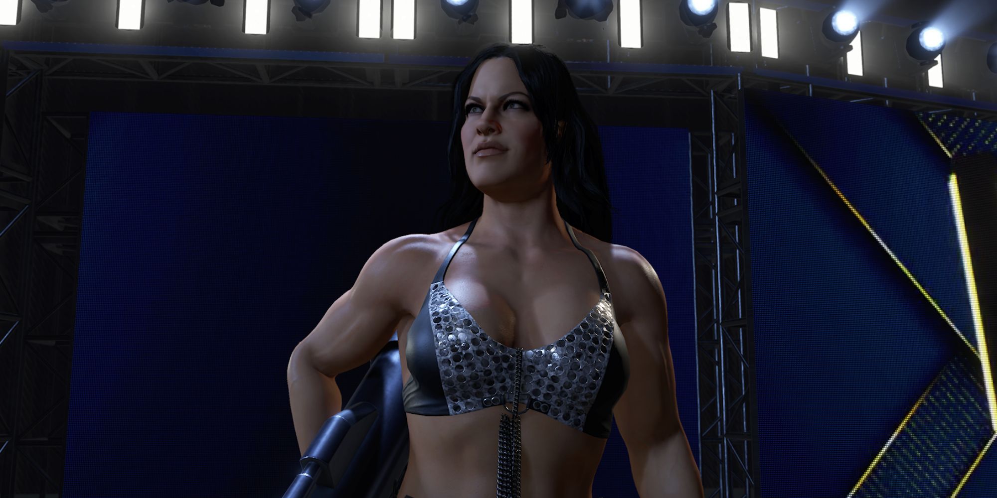 WWE 2K24 screenshot of Chyna making her entrance.