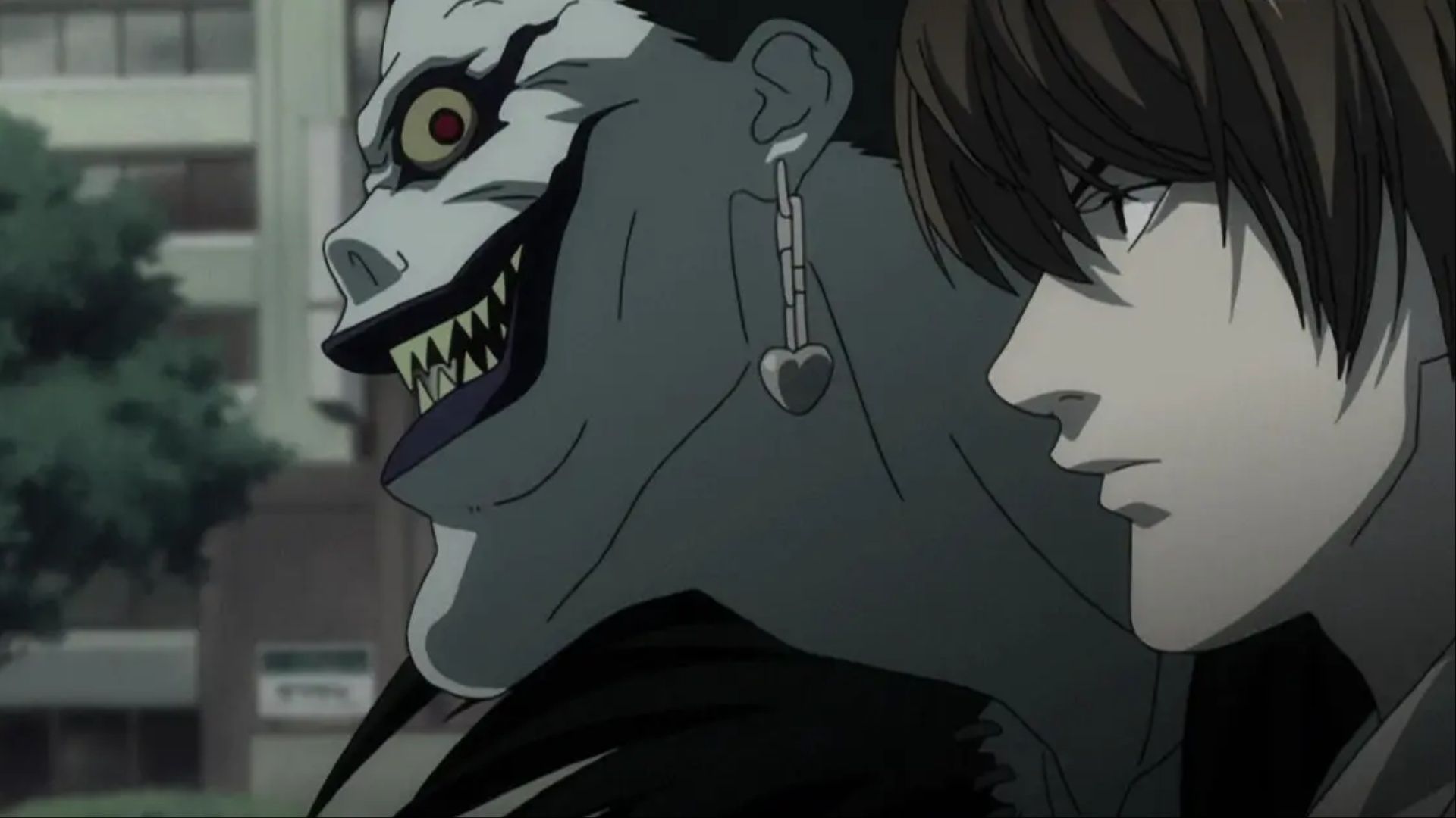 Ryuk and Light in Death Note.