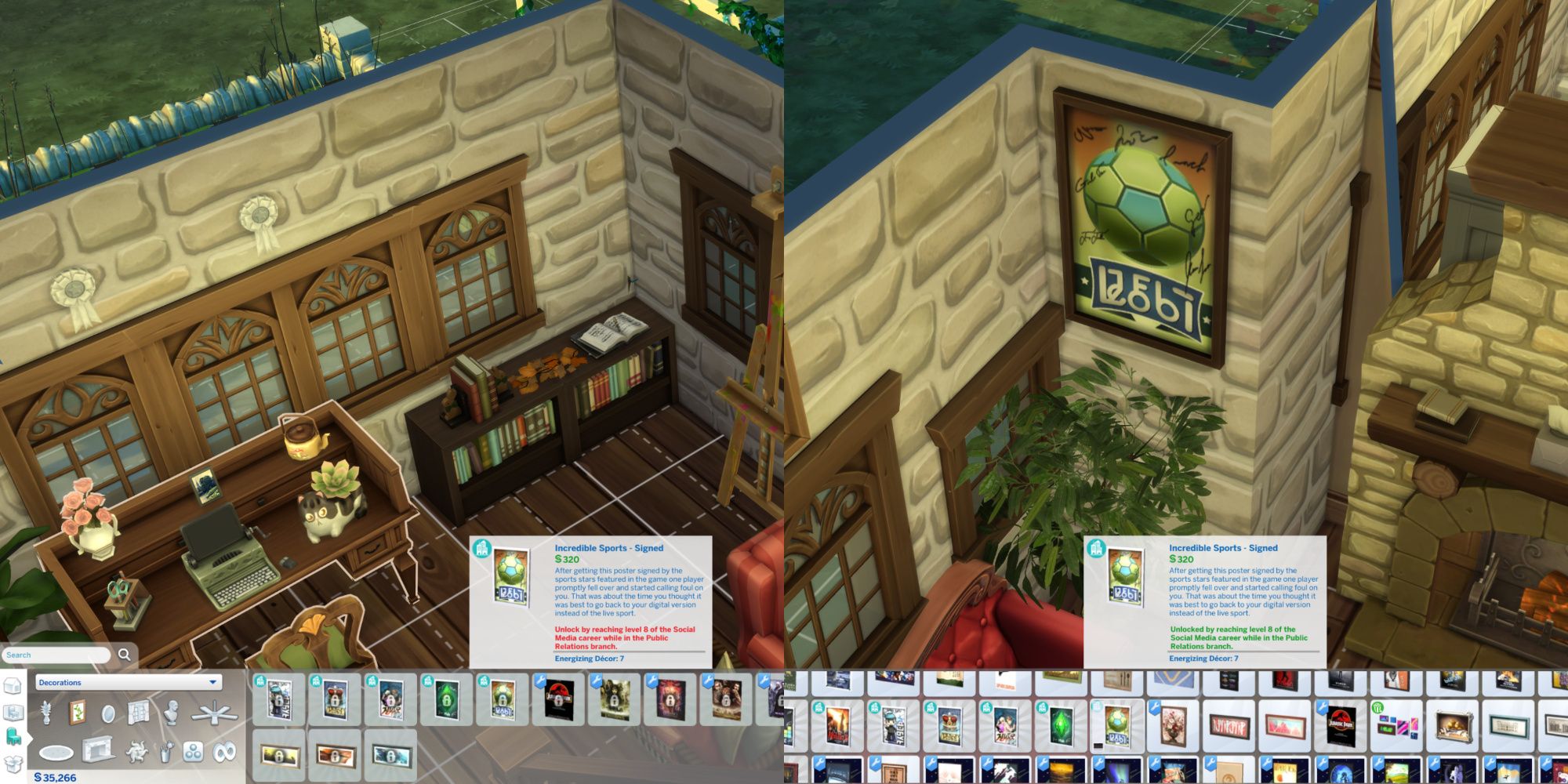 Before and after using the unlocksentitlement cheat in The Sims 4