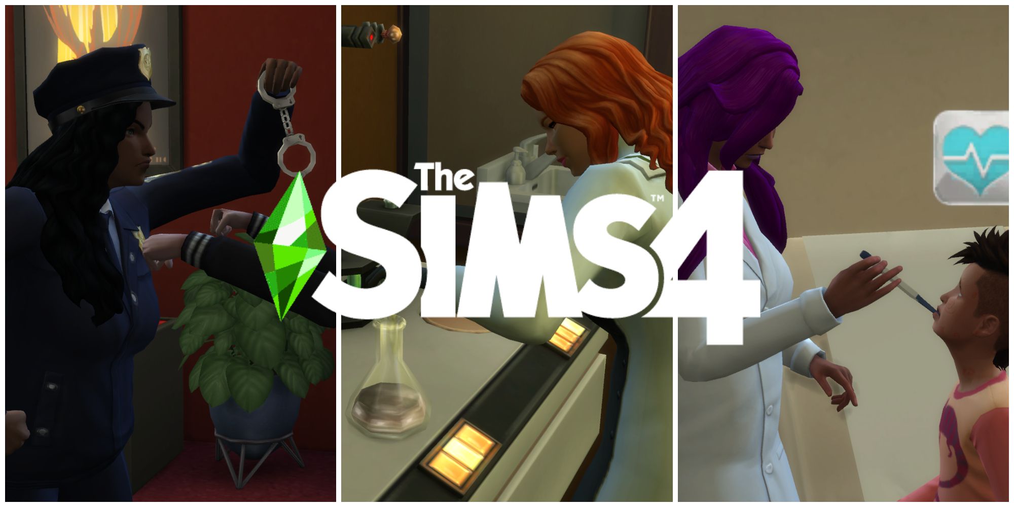 detective, scientist, and doctor careers in The Sims 4