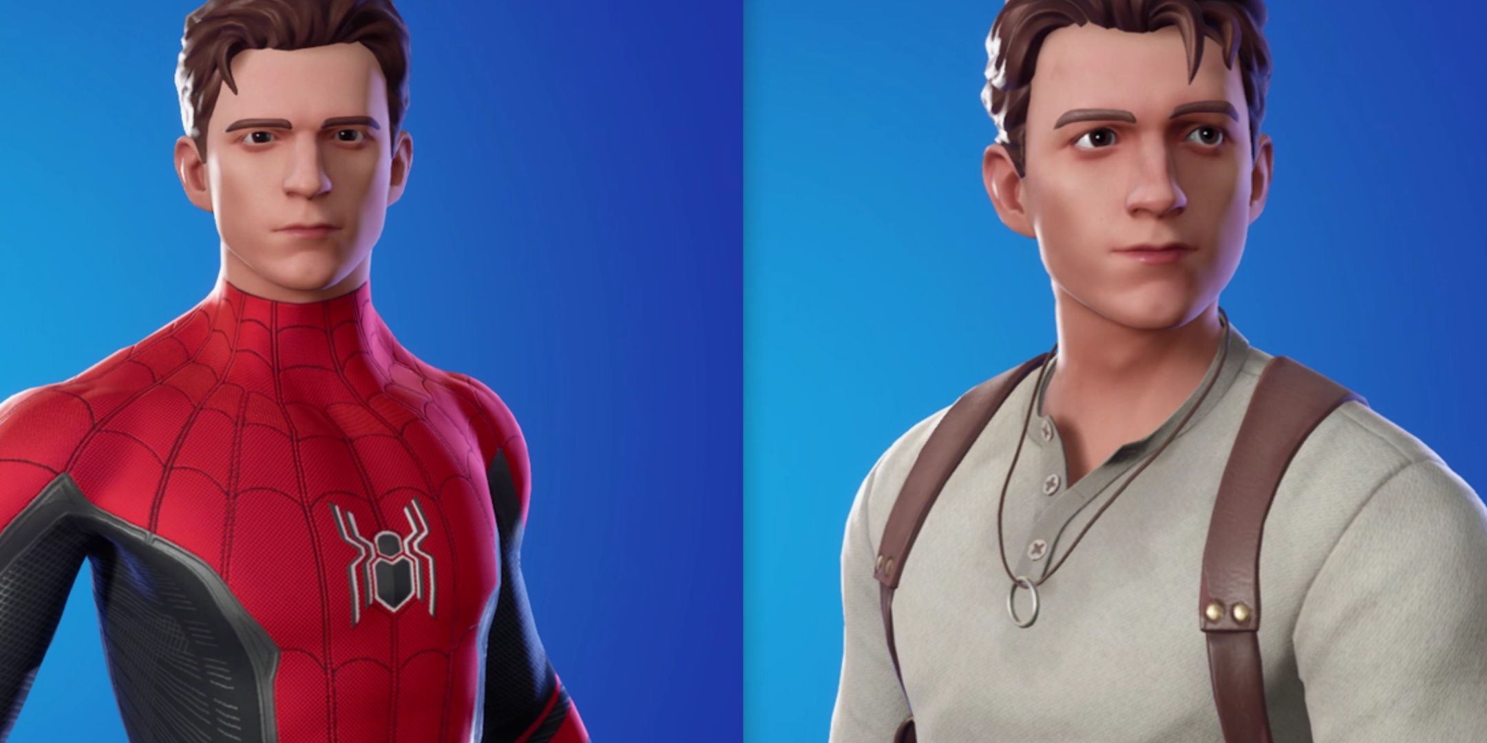 Fortnite Tom Holland as Spiderman and Nathan Drake from Uncharted