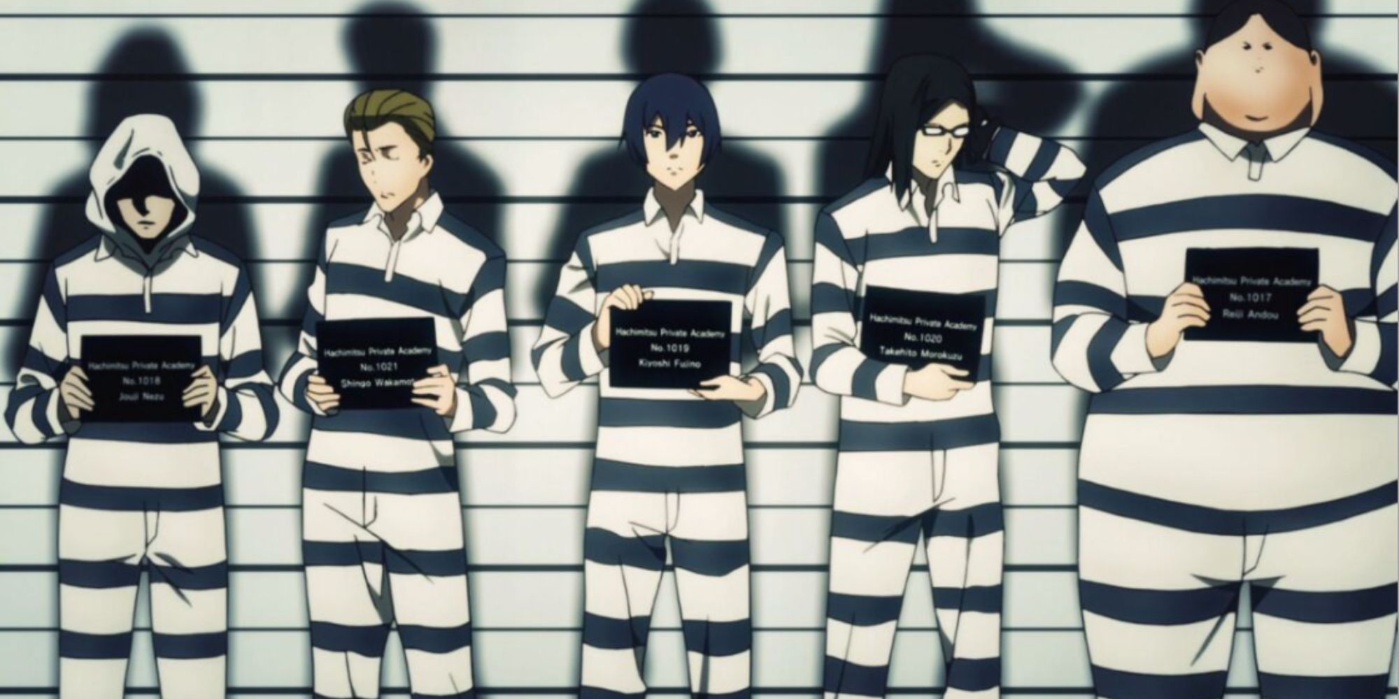 five boys line up for mug shot