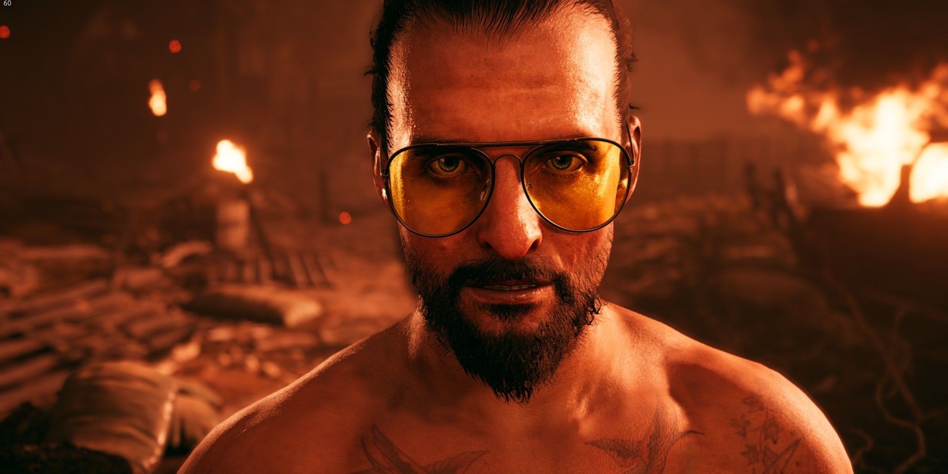 Joseph Seed, Far Cry 5's main villain, looking into the camera.