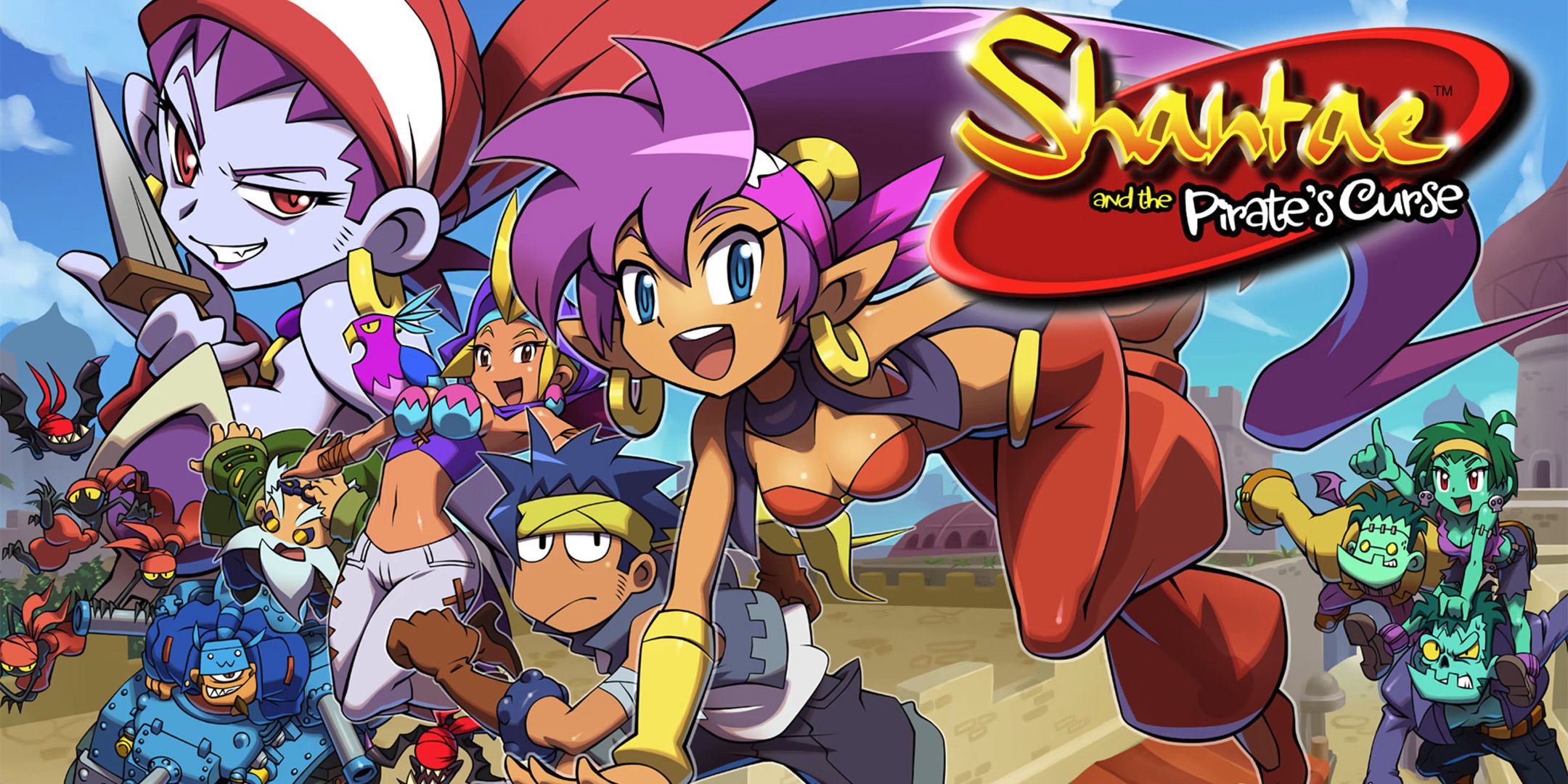 Shantae, Risky Boots, and the rest of the cast from Shantae and the Pirate's Curse.