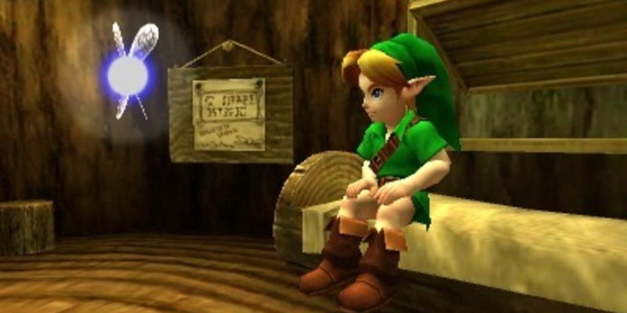 Legend of Zelda Navi speaking to Link who's sat on his bed