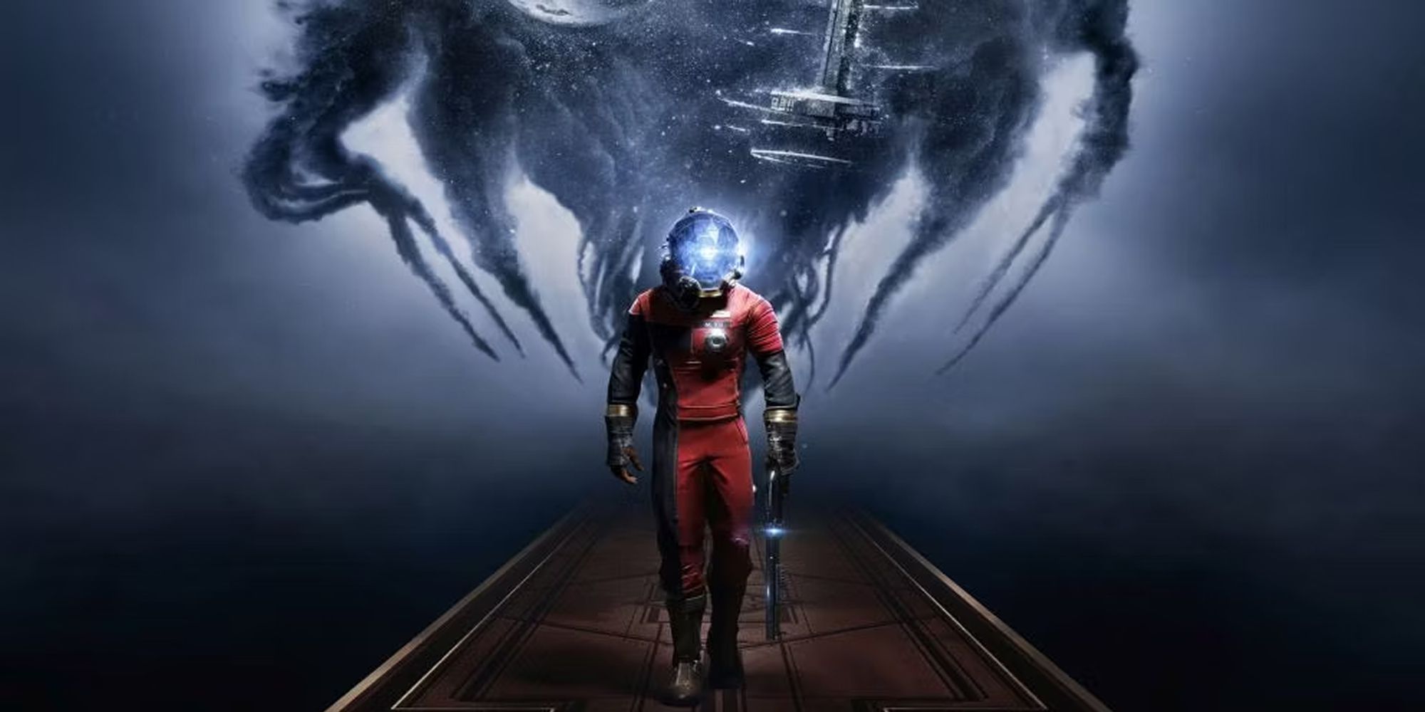 The Hero Walks Away From The Alien Entity in Prey.