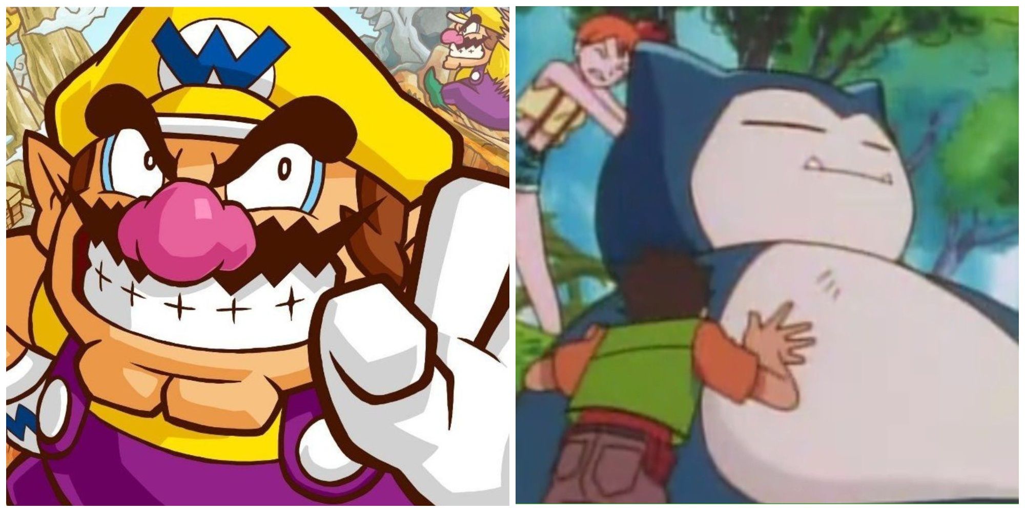 Left: Wario. Right: Snorlax.