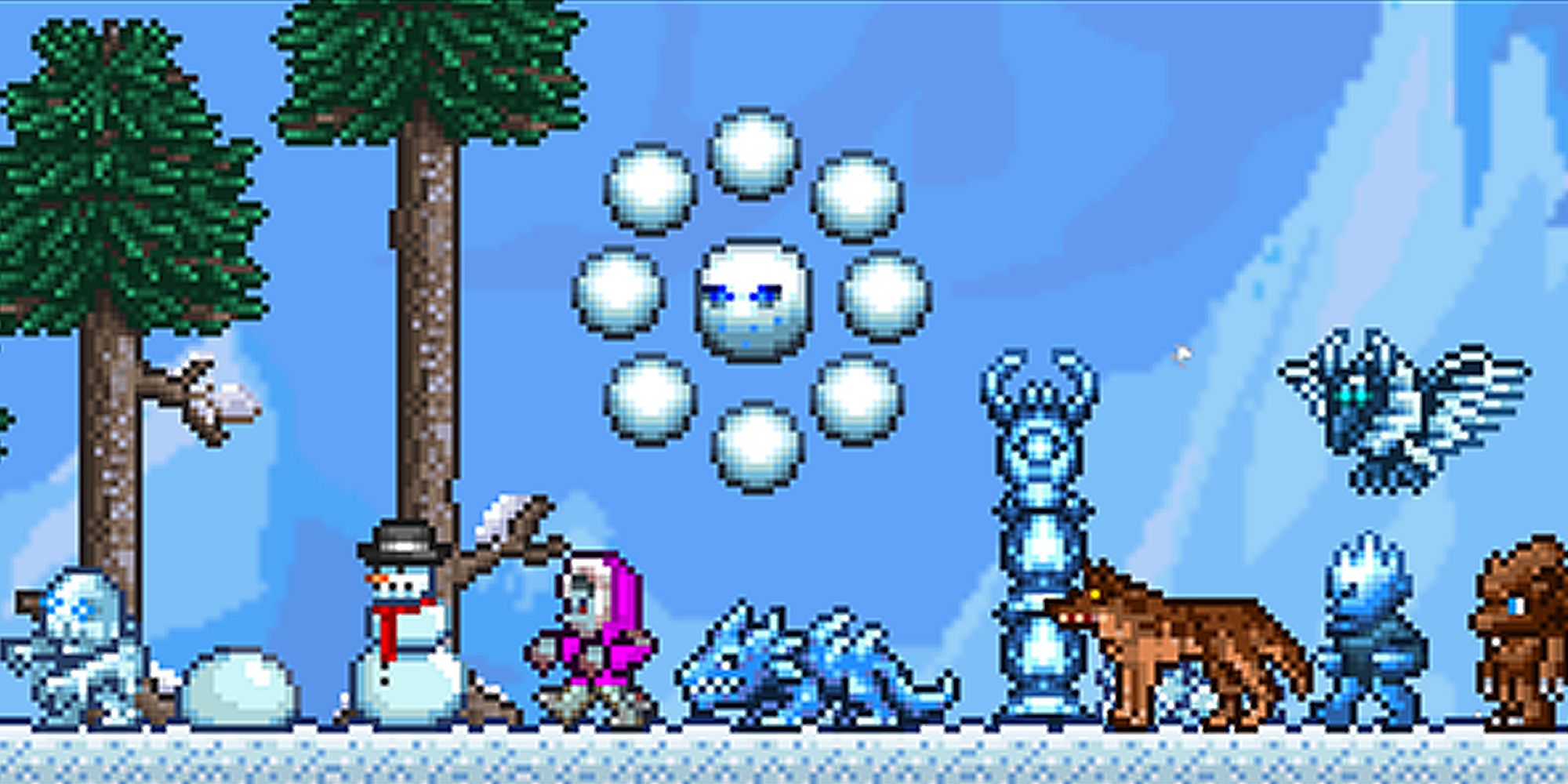 Terraria Exodus Mod Showing Icy Enemies