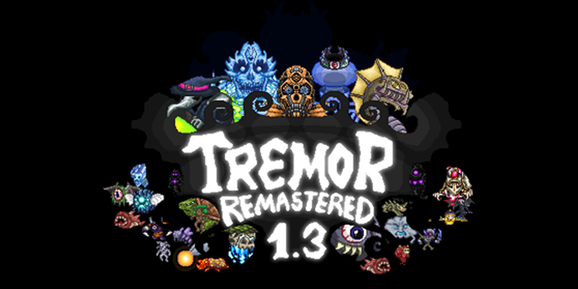 Tremor Mod Title Showcasing All The New Monsters To Fight.