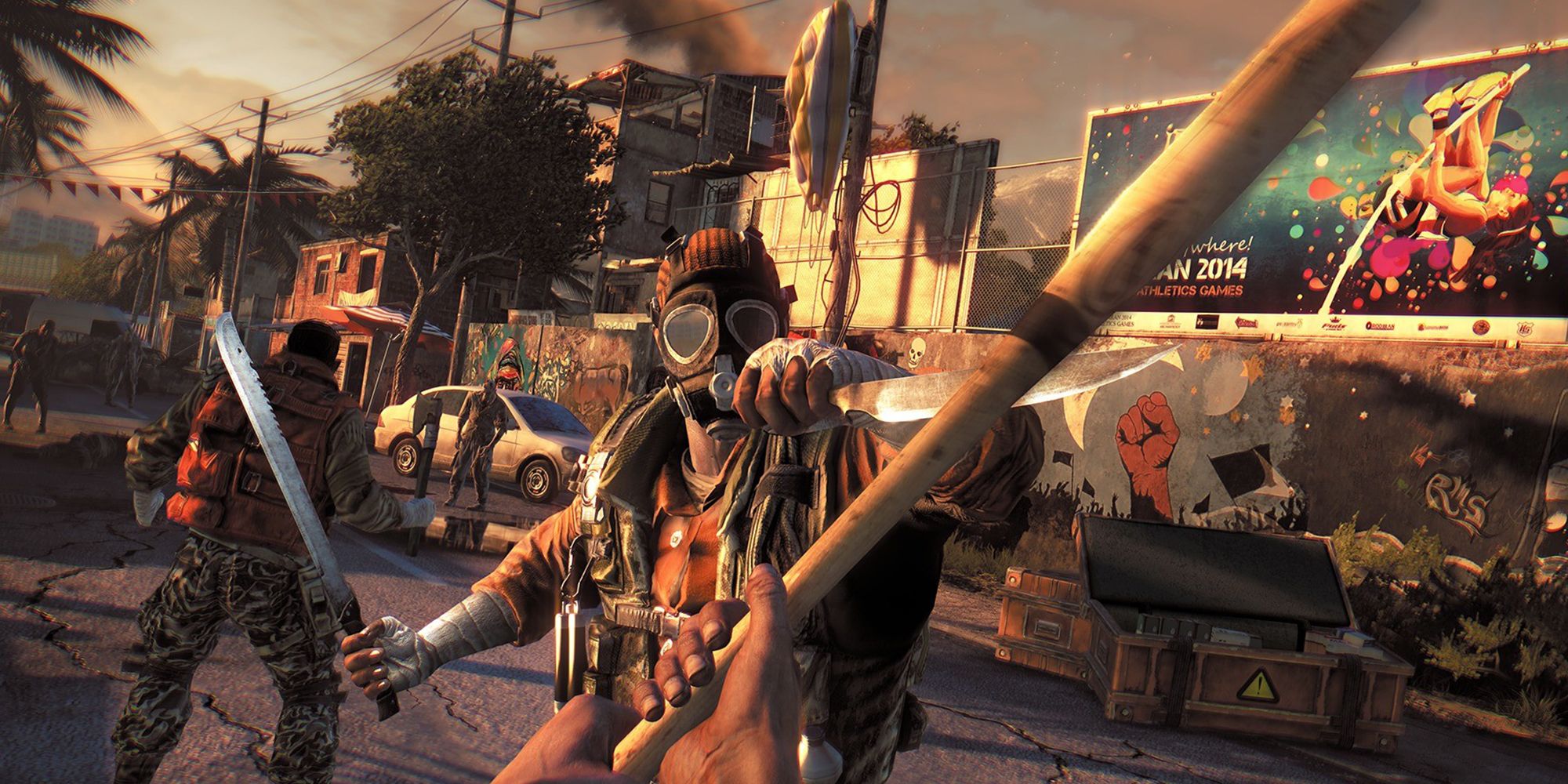 A Human attacking the player with a knife in Dying Light.