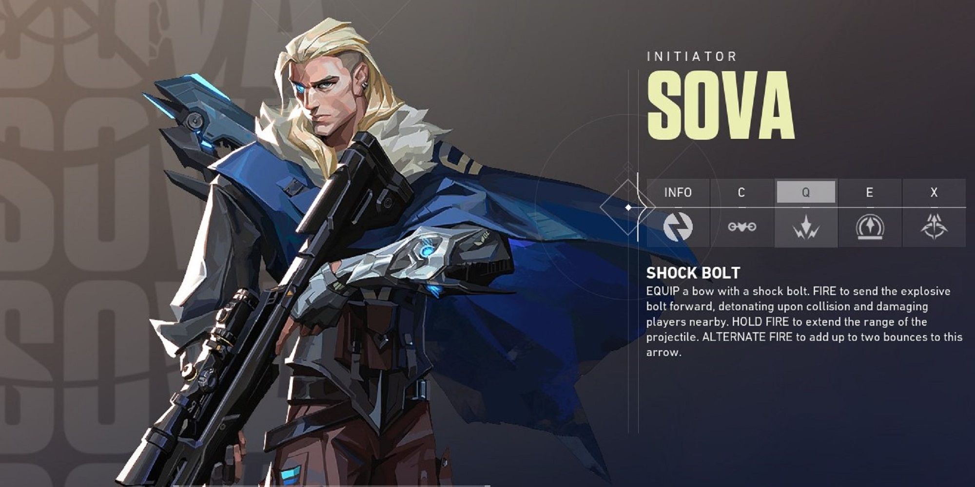 An image of Valorant's Sova agent in the menu.