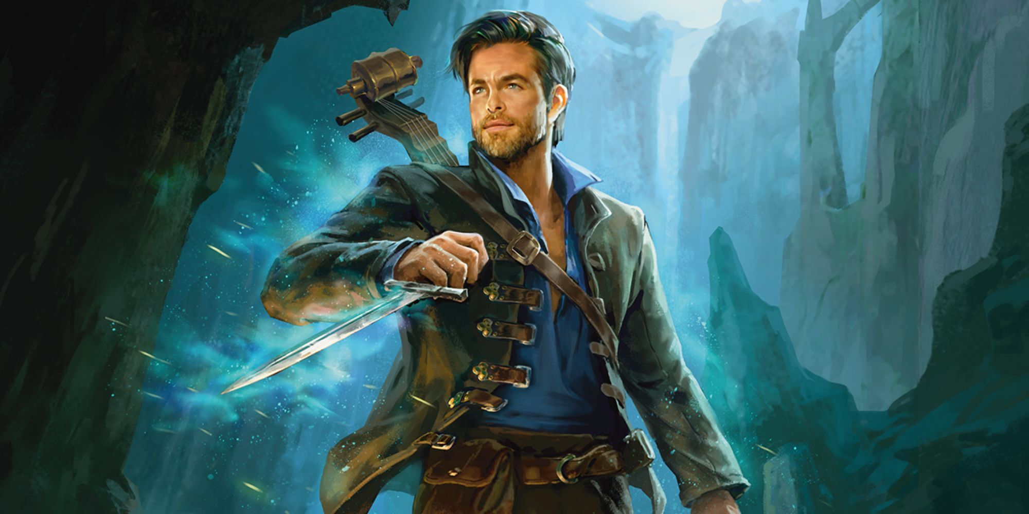 art of Edgin the Bard from the Dungeons & Dragons: Honour Among Thieves movie, portrayed by Chris Pine