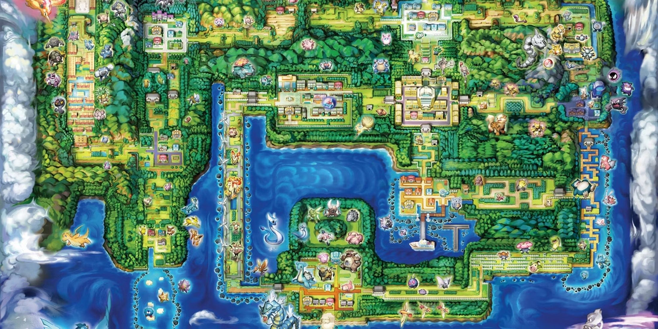 Pokemon Kanto Region map