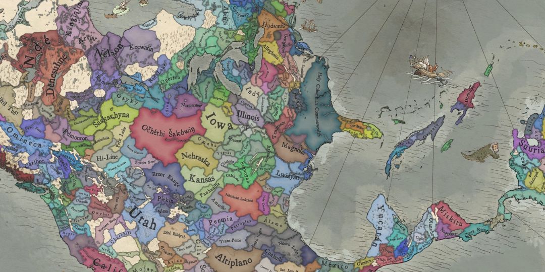 A map of North America in the After the End mod.