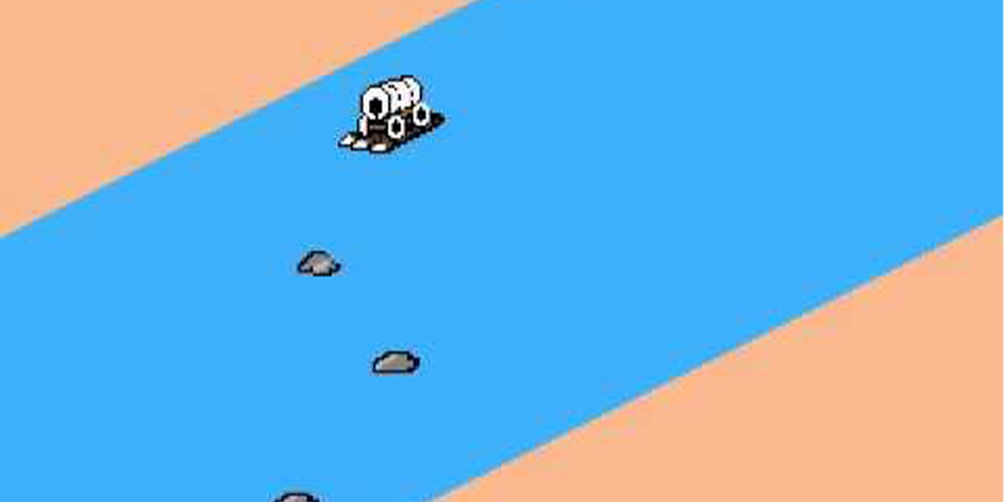 The Columbia River rafting minigame from the original Oregon Trail game.