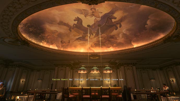 Call of Duty: Black Ops 2 screenshot showing a painted fresco ceiling in the casino