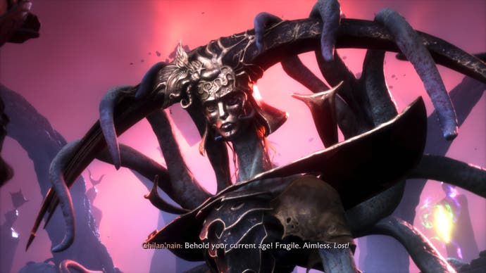 The towering, tentacled, masked baddie Ghilan'nain from Dragon Age The Veilguard.