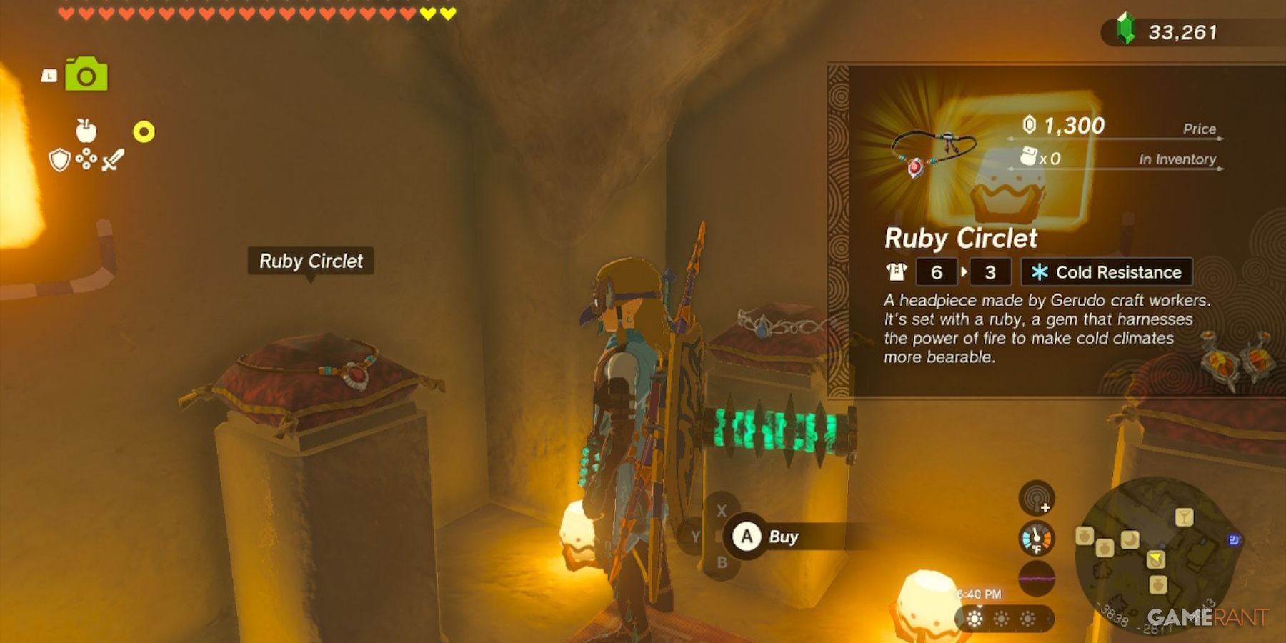 loz totk ruby circlet gerudo town