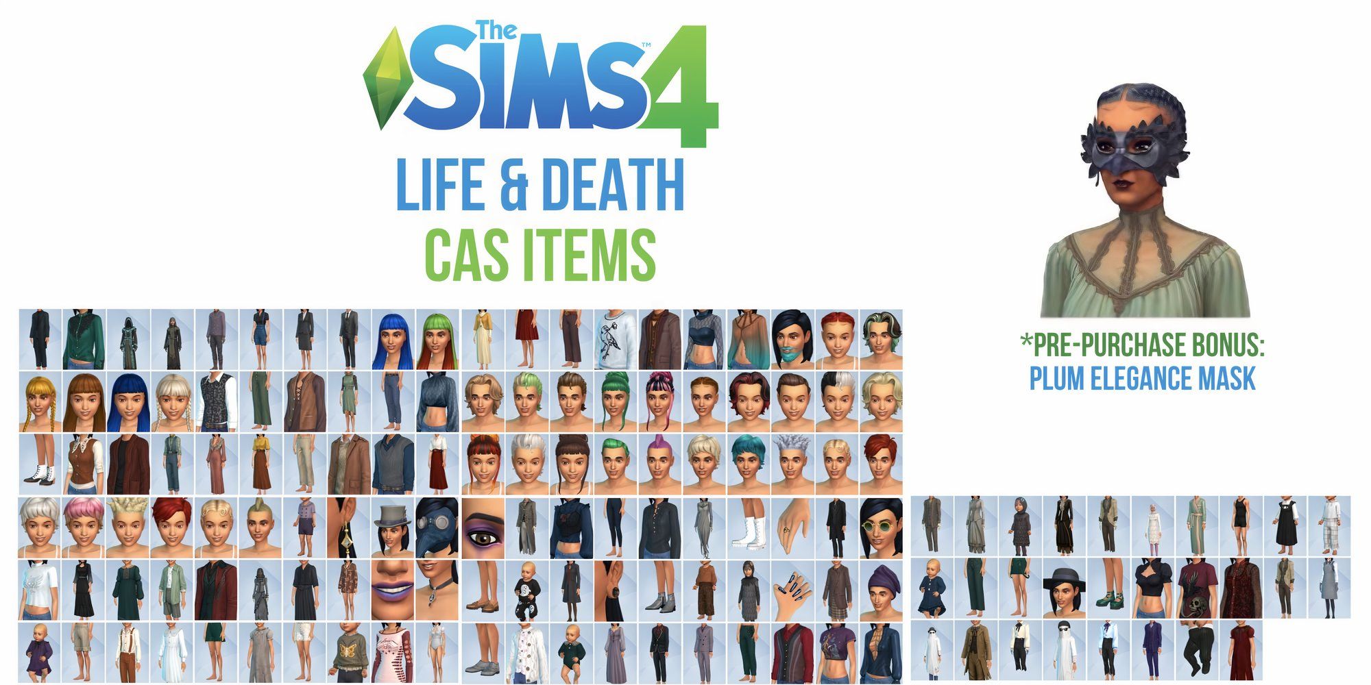 The Sims 4 Life & Death CAS ITEMS