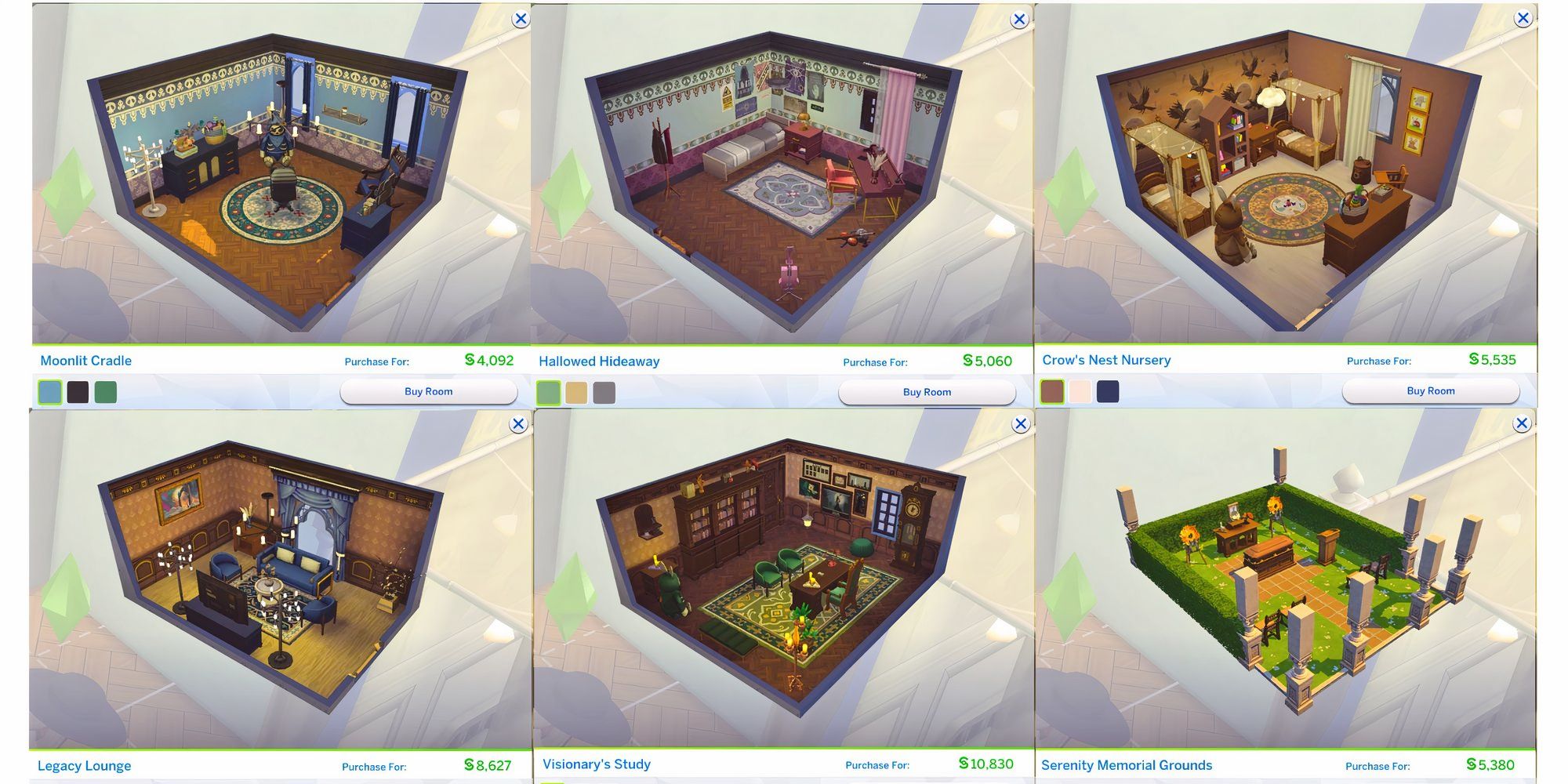 The Sims 4 Life & Death Styled Rooms