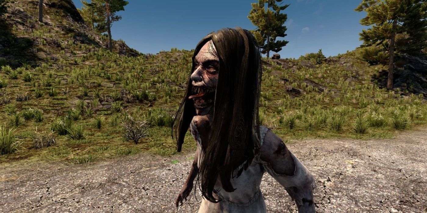 7 days to die screamer zombie closeup.