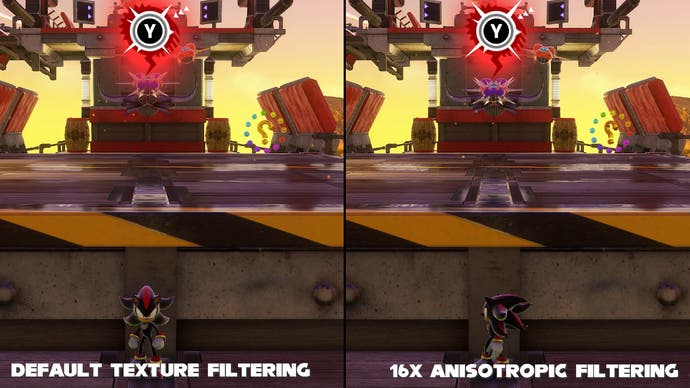 texture filtering fixed on pc - 16x AF vs default texture filtering on sonic x shadow generations