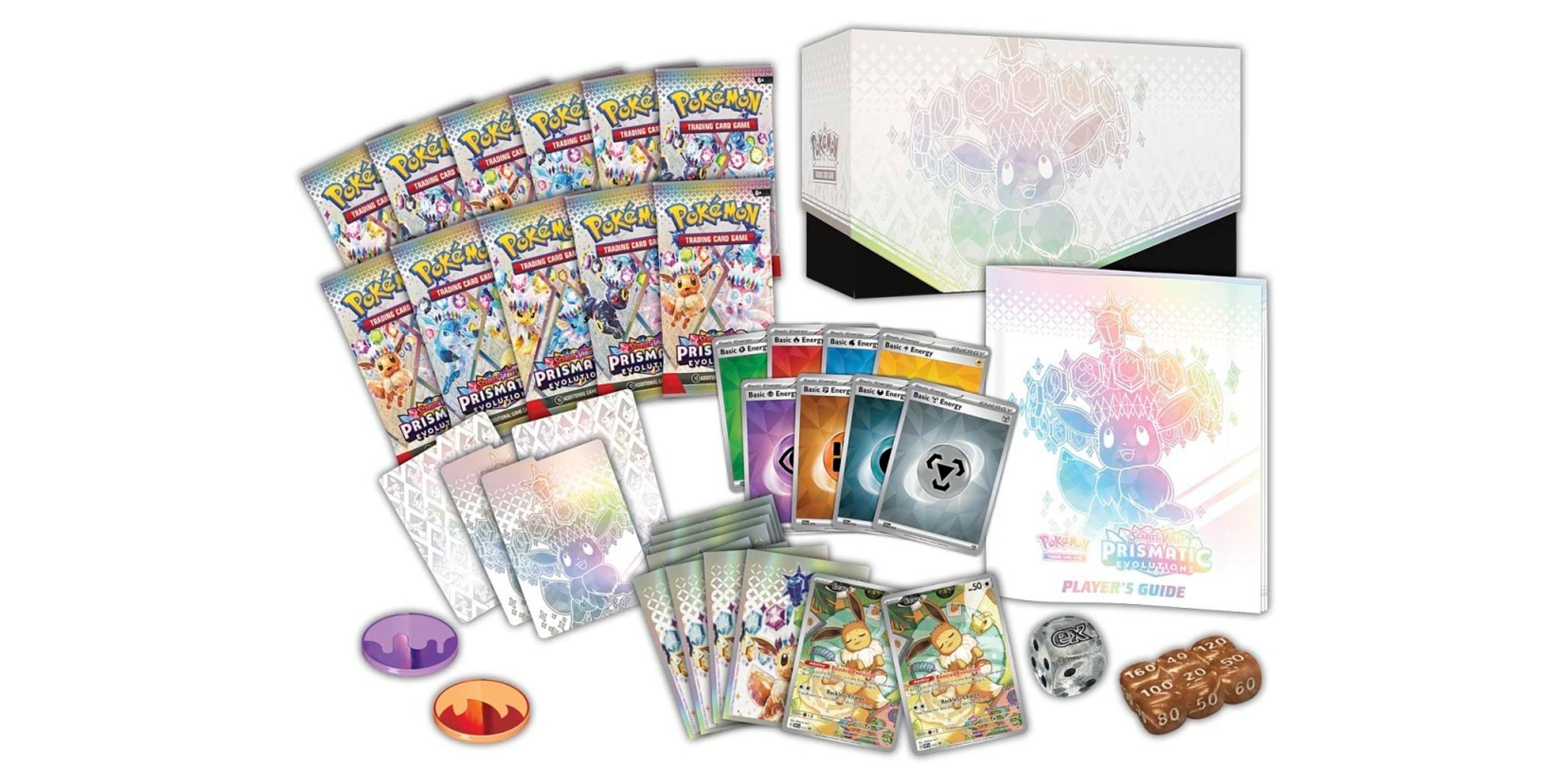 everything in pokemon tcg's prismatic evolutions elite trainer box