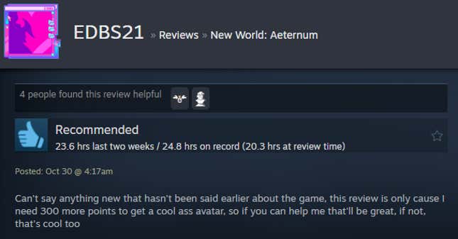 Image for article titled New World: Aeternum, As Told By Steam Reviews